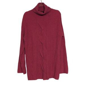 Worth New York Wool Cashmere Turtleneck Womens Size Small Center Twist Detail